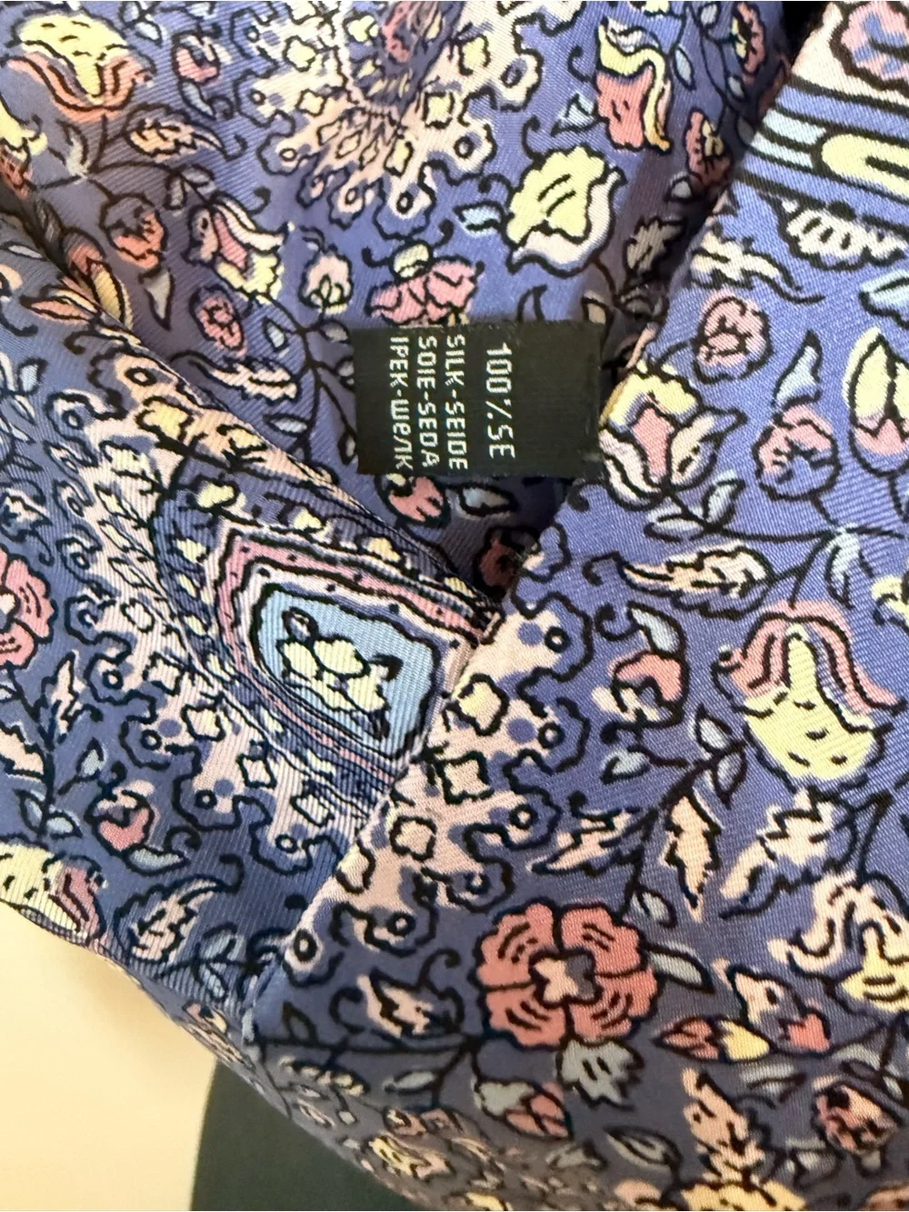 Light blue long Silk scarf